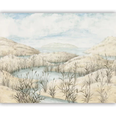 Casadeco Bájos téjkép mintás bézs vlies poszter tapéta Chemin Cotier Lin 400 cm X 3,1 m