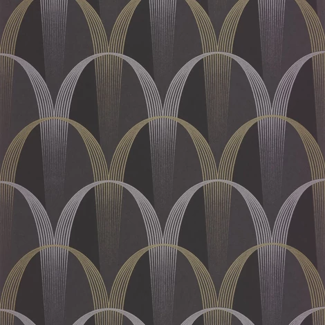 Casadeco Geometrikus sötétbarna vlies tapéta Entree Des Artistes Noir Fusain 53 cm X 10 m