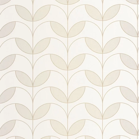 Casadeco Elegáns fehér vlies tapéta metál fénnyel Mistinguett Beige Lin 53 cm X 10 m