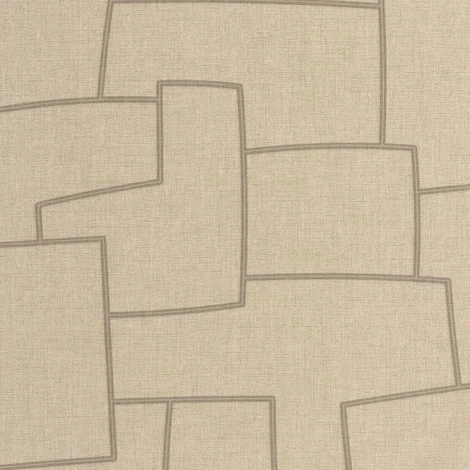Casadeco Absztrakt geometriai mintás bézs vinyl tapéta Inca Beige Lin 53 cm  X 10 m