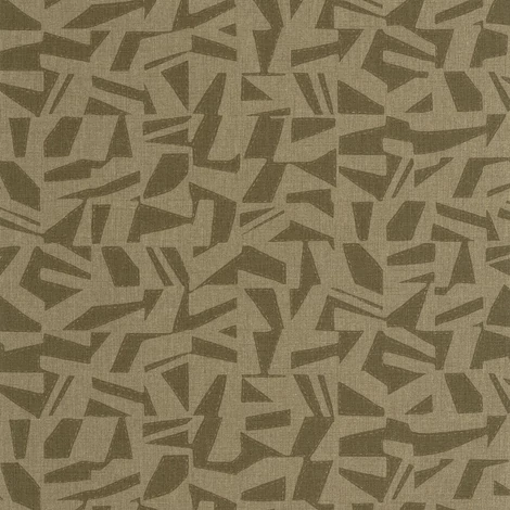 Casadeco Grafikai mintás barnás zöld vinyl tapéta Sanara Tabac 53 cm X 10 m