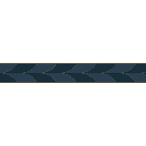 Casadeco Vékony kék mintás vlies bordűr La Festive Bleu Petrole 5 cm X 6 m