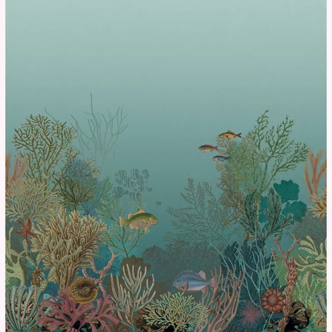 Casadeco Akvárium mintás kék vlies poszter tapéta Aquarium Bleu Abysse 300 cm X 3,1 m