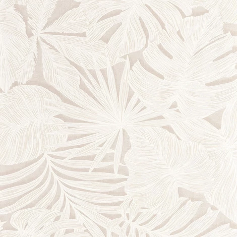 Casadeco Pálmalevél mintás krémes bézs vinyl tapéta Granada Beige Creme 53 cm X 10 m