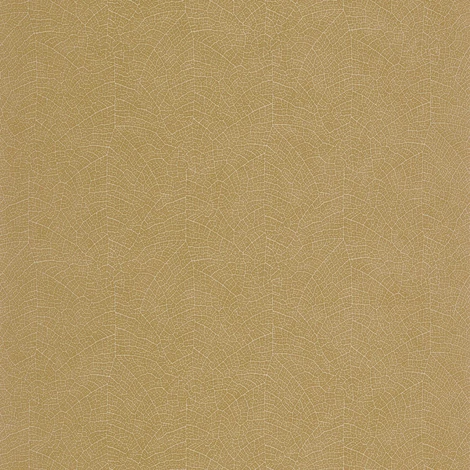 Casadeco Levélerezetes sárgás barna vinyl tapéta Nola Jaune Curry 53 cm X 10 m