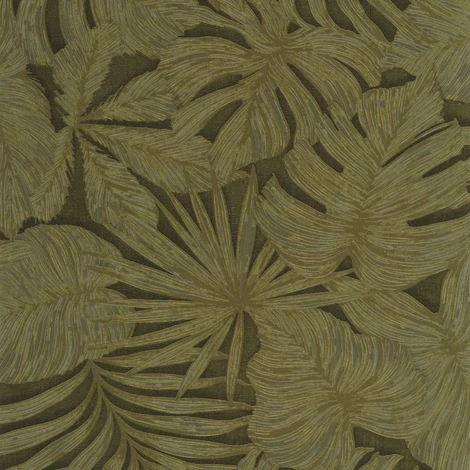 Casadeco Pálmalevél mintás keki vinyl tapéta Granada Vert Kaki 53 cm X 10 m
