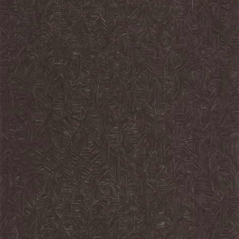 Casadeco Modern levélmintás sötétbarna vinyl tapéta Tarrazu Noir Fusain 53 cm X 10 m
