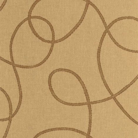 Casadeco Kötél mintás barna vinyl tapéta Pointe Du Raz Ocre 53 cm X 10 m