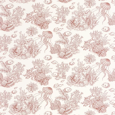 Casadeco Korallzátony mintás piros vinyl tapéta Cote Sauvage Rouge Ecrevisse 53 cm X 10 m