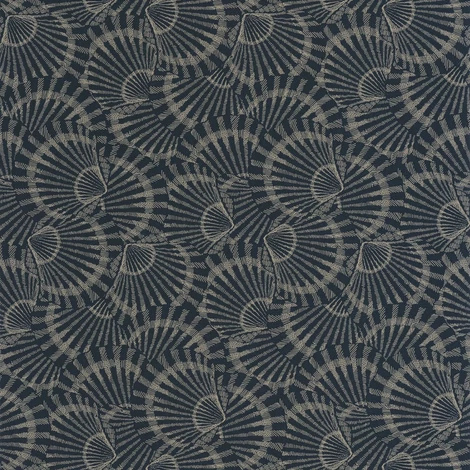 Casadeco Kagyló mintás sötétkék vinyl tapéta Saint Malo Bleu Orage 53 cm X 10 m