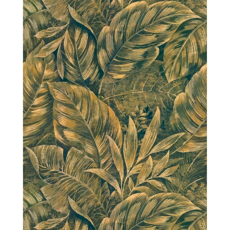 Casadeco Levélmintás 3D hatású zöld vinyl poszter tapéta Karipuna Vert Feuille 200 cm X 2,5 m