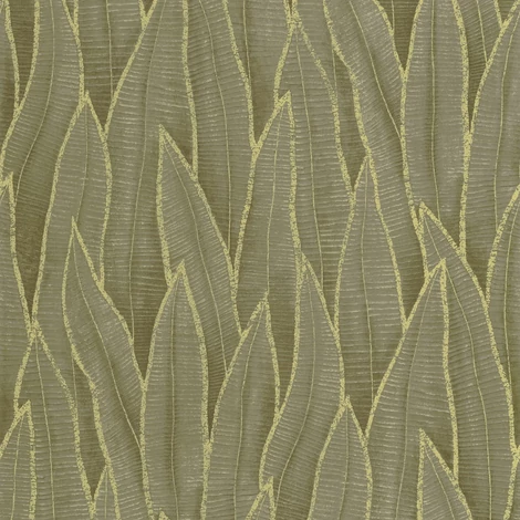 Casadeco mohazöld szanzavéra levélmintás vlies tapéta Sansevieria Vert Mousse 53 cm X 10 m