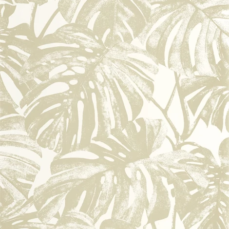 Casadeco zöldes arany pálmaleveles vlies tapéta Mata Vert lichen 53 cm X 10 m