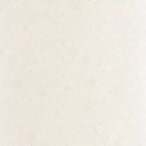 Casadeco hexagon mintás törtfehér vinyl tapéta Meli Blanc Craie 53 cm X 10 m