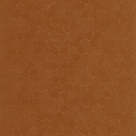 Casadeco hexagon mintás terrakotta vinyl tapéta finom metál fénnyel Meli Terracotta 53 cm X 10 m