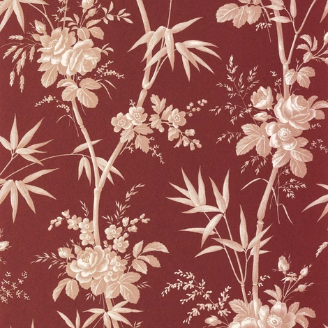 Casadeco virág mintás bordó vlies tapéta Flanerie Rouge Grenat 53 cm X 10 m