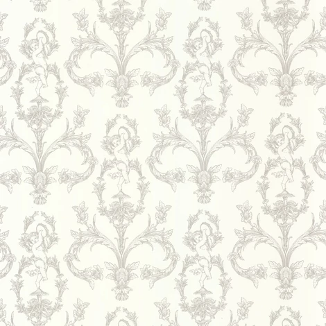 Casadeco angyal mintás szürkés barna vlies tapéta Seraphin Gris Perle 53 cm X 10 m