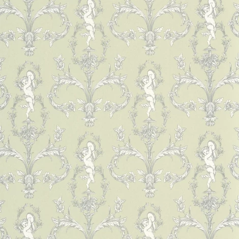 Casadeco angyal mintás zöld vlies tapéta Seraphin Vert Amande 53 cm X 10 m