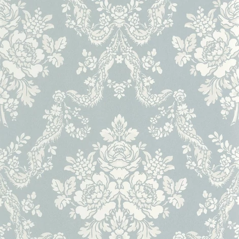 Casadeco kék barokk mintás vlies tapéta Pompadour Bleu Doux 53 cm X 10 m