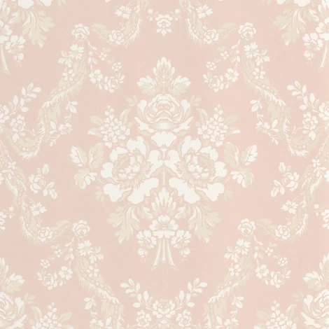 Casadeco rózsaszín barokk mintás vlies tapéta Pompadour Rose Poudre 53 cm X 10 m