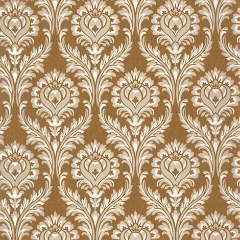 Casadeco Barokk damaszt mintás sárga vlies tapéta Hypnose Mordore 53 cm X 10 m