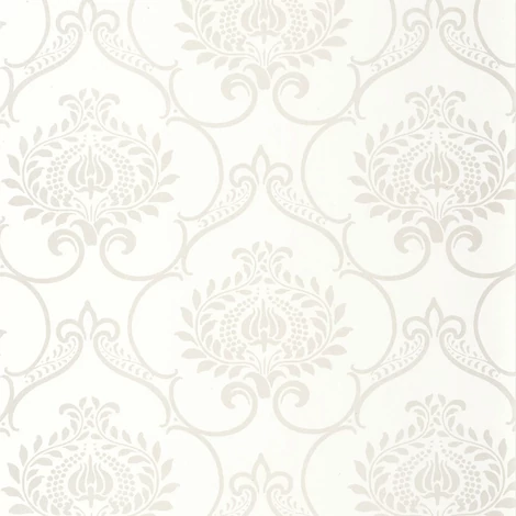 Casadeco Retro mintás fehér vlies tapéta szatén fénnyel Panache Blanc 53 cm X 10 m