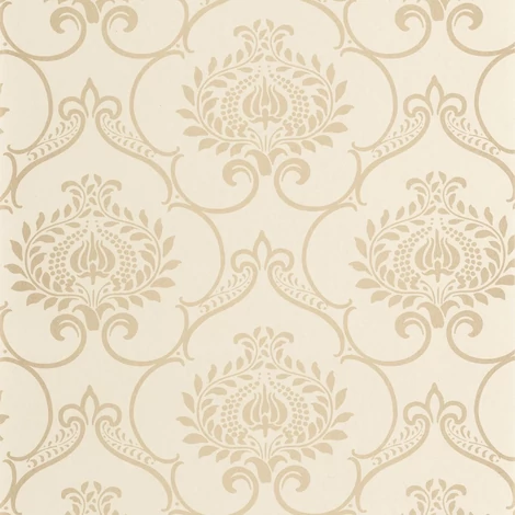 Casadeco Retro mintás bézs vlies tapéta szatén fénnyel Panache Champagne 53 cm X 10 m
