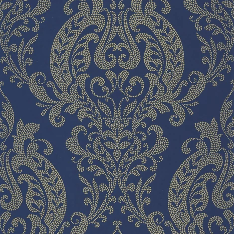 Casadeco Klasszikus damaszt mintás kék vlies tapéta Quintessence Bleu 53 cm X 10 m
