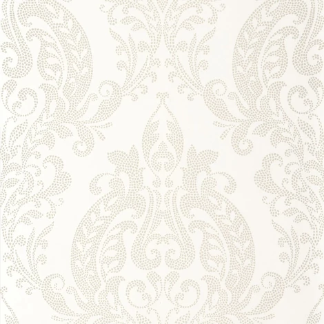 Casadeco Klasszikus damaszt mintás fehér vlies tapéta finom arany fénnyel Quintessence White 53 cm X 10 m