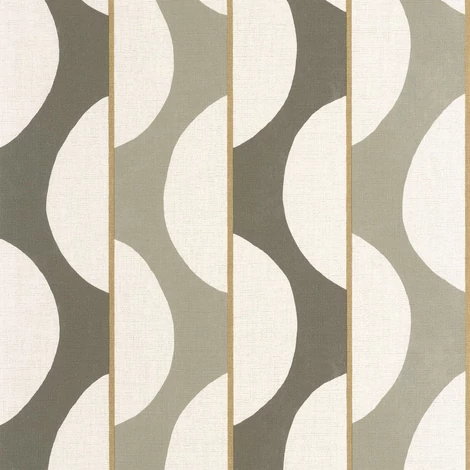 Casadeco Csíkos zöld-bézs vinyl tapéta hullámokkal Neora Vert Sauge 53 cm X 10 m