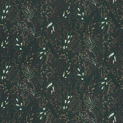 Caselio Apró levél mintás sötétzöld vlies tapéta Jade Vert Emeraude 53 cm X 10 m