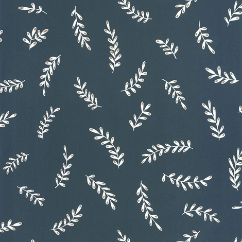 Caselio Kalász mintás sötétkék vlies tapéta Iris Bleu Nuit 53 cm X 10 m