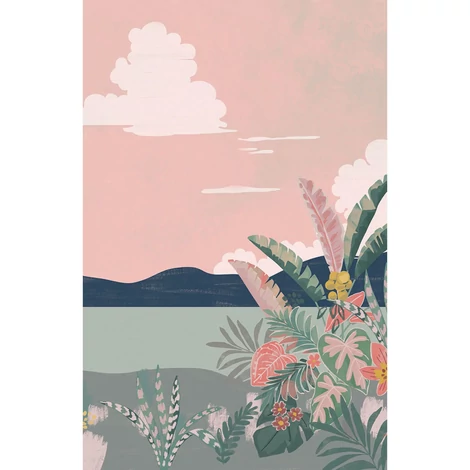 Caselio Naplementés rózsaszín vlies poszter tapéta California Sunrise Multicouleurs 200 cm X 2,8 m