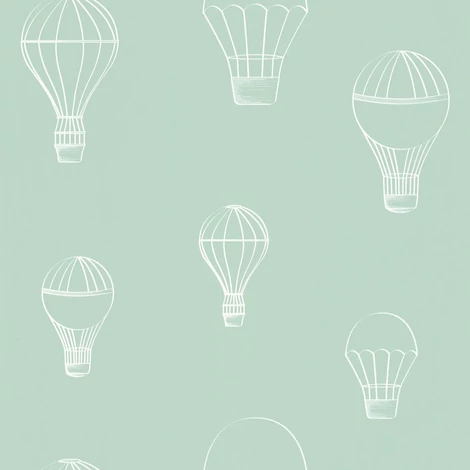 Caselio Hőlégballonos zöld vlies tapéta Voyager Menthe 53 cm X 10 m