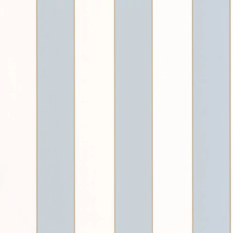 Caselio Elegáns csíkos kék vinyl tapéta arany széllel Moonlight Golden Lines Bleu Ciel Blanc 53 cm X 10 m