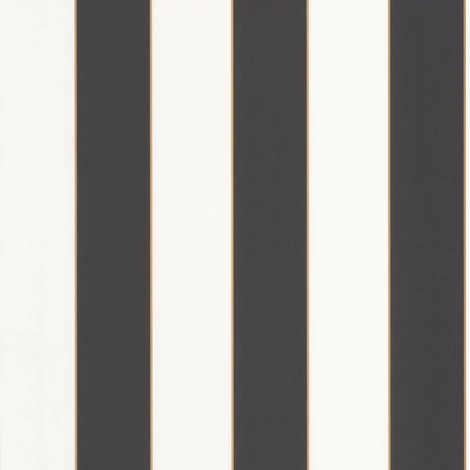 Caselio Elegáns csíkos fekete-fehér vinyl tapéta arany széllel Moonlight Golden Lines Noir Or 53 cm X 10 m