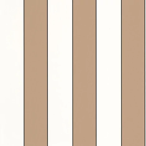 Caselio Elegáns csíkos barna vinyl tapéta fekete széllel Moonlight Golden Lines Camel Blanc 53 cm X 10 m