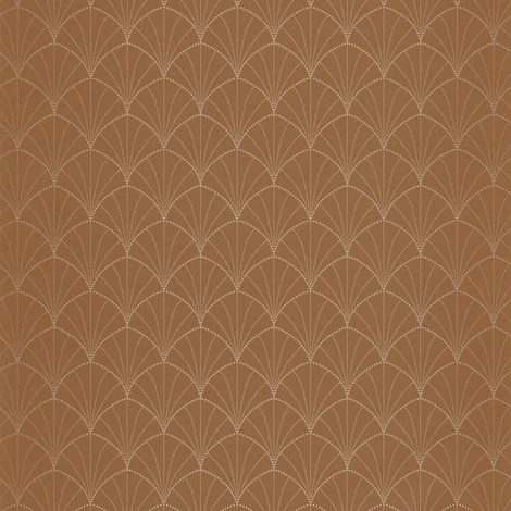 Caselio Pálma mintás art deco barna vinyl tapéta Edgar Caramel Or 53 cm X 10 m