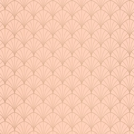 Caselio Pálma mintás art deco rózsaszín-arany vinyl tapéta Edgar Rose Or 53 cm X 10 m