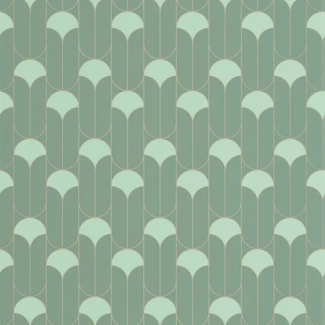 Caselio Geometriai mintás art deco zöld vlies tapéta Paris Vert De Gris 53 cm X 10 m