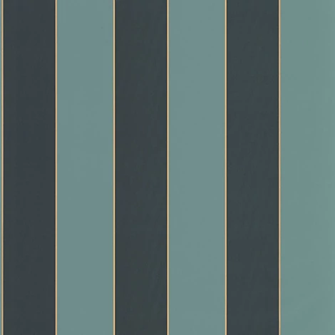Caselio Elegáns csíkos zöld vinyl tapéta arany széllel Moonlight Golden Lines Vert Foret Noir 53 cm X 10 m