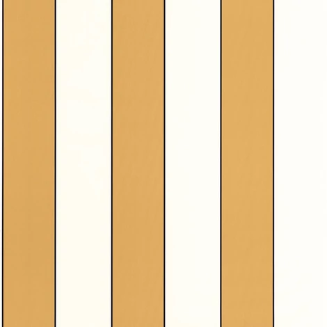Caselio Elegáns csíkos mustársárga vinyl tapéta fekete széllel Moonlight Golden Lines Moutarde 53 cm X 10 m
