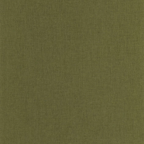 Caselio Lenvászon hatású keki zöld vinyl tapéta Uni Mat Vert Kaki 53 cm X 10 m