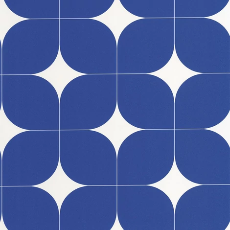 Caselio Retro mintás kék vinyl taolta Detour Bleu Electrique 53 cm X 10 m