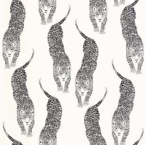 Caselio Párduc mintás fehér-fekete vlies tapéta Panthera Blanc Noir 53 cm X 10 m