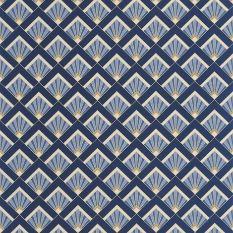 Caselio Art deco glamúr kék-arany vinyl tapéta Effervescence Bleu 53 cm X 10 m