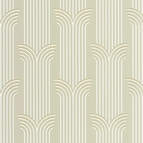 Caselio Art deco zöld-arany vinyl tapéta Glamour Vert Amande Dore 53 cm X 10 m