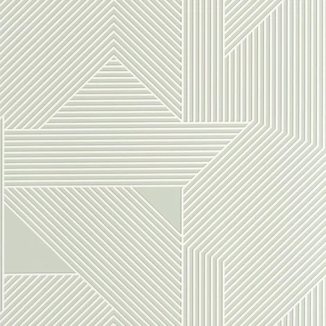 Caselio Modern geometriai mintás halványzöld vinyl tapéta Movement Vert D'Eau Blanc 53 cm X 10 m
