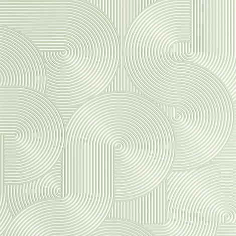 Caselio Modern geometrikus halványzöld vinyl tapéta Circle Vert D'Eau 53 cm X 10 m