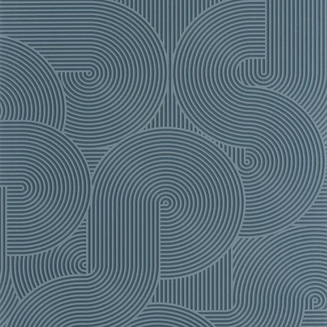 Caselio Modern geometrikus kék vinyl tapéta Circle Bleu 53 cm X 10 m